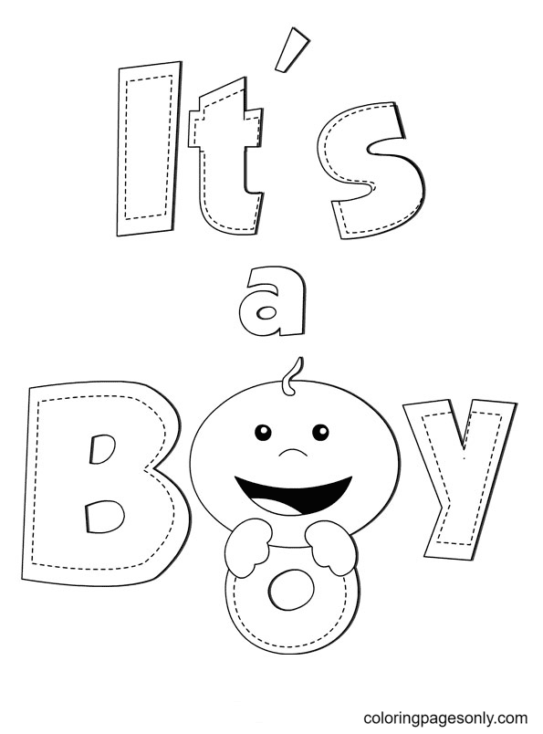 Its a Baby Boy Coloring Page