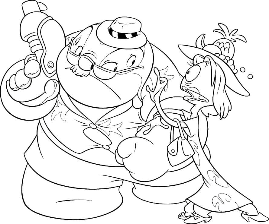 Jumba and Pleakley Coloring Page - Free Printable Coloring Pages