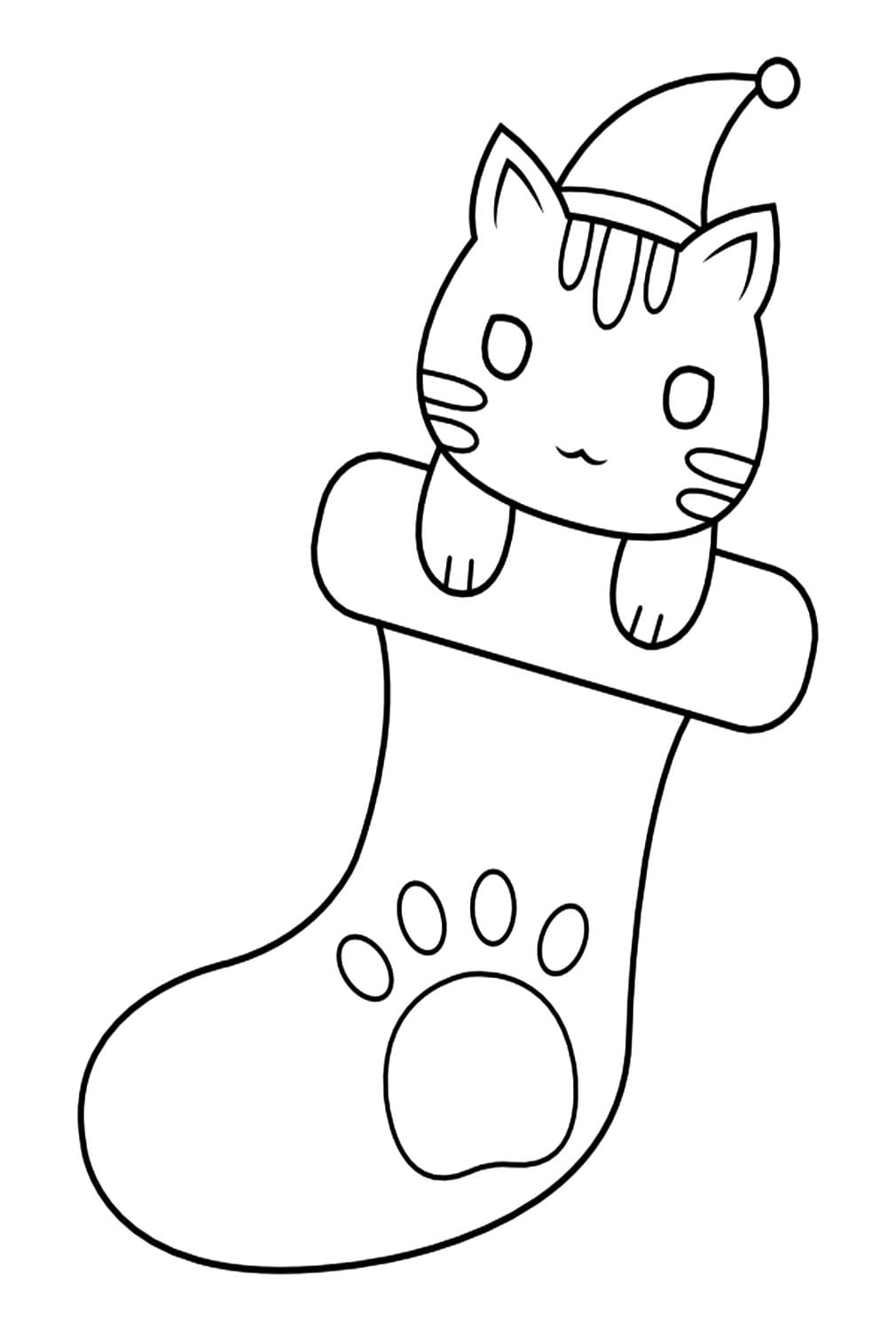 Gattino nella calza di Natale dalle calze di Natale