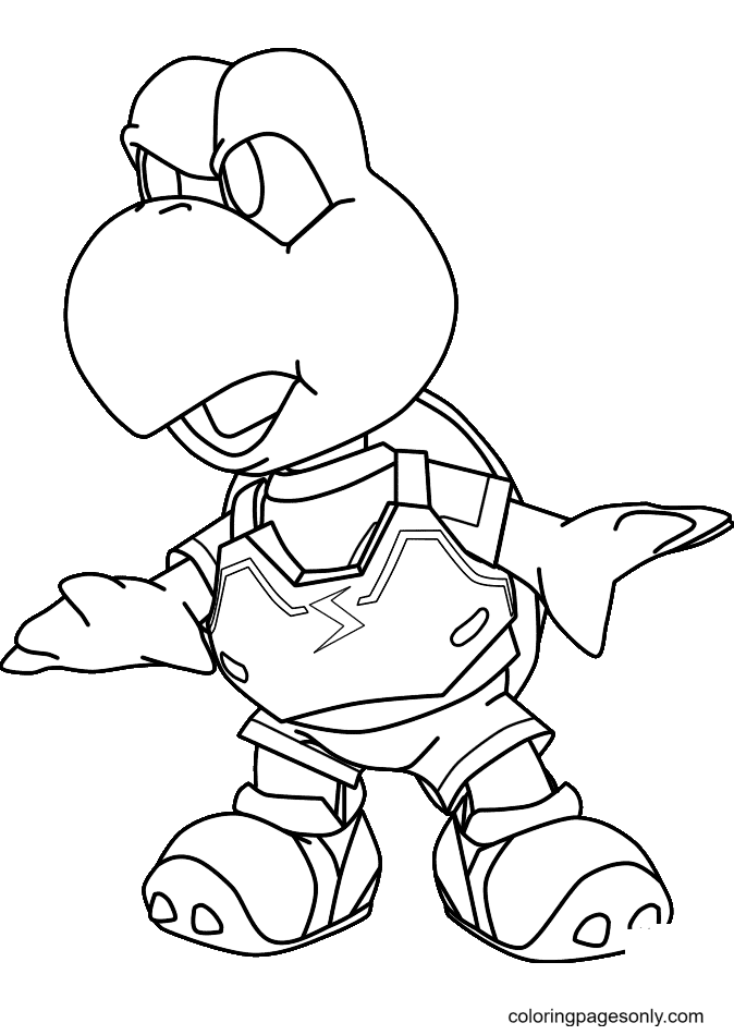Koopa Troopa Turtle Coloring Pages