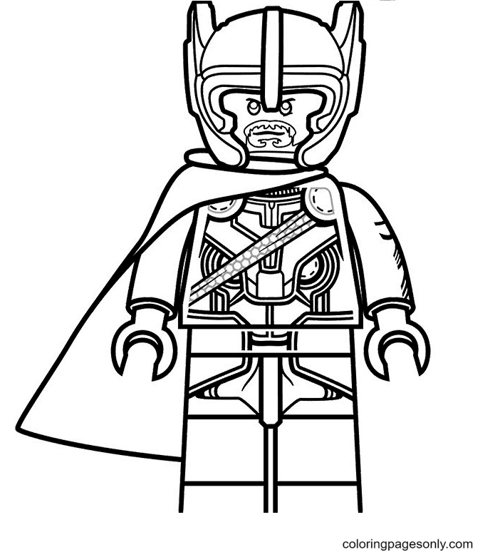 Lego Thor van Ragnarok Kleurplaat