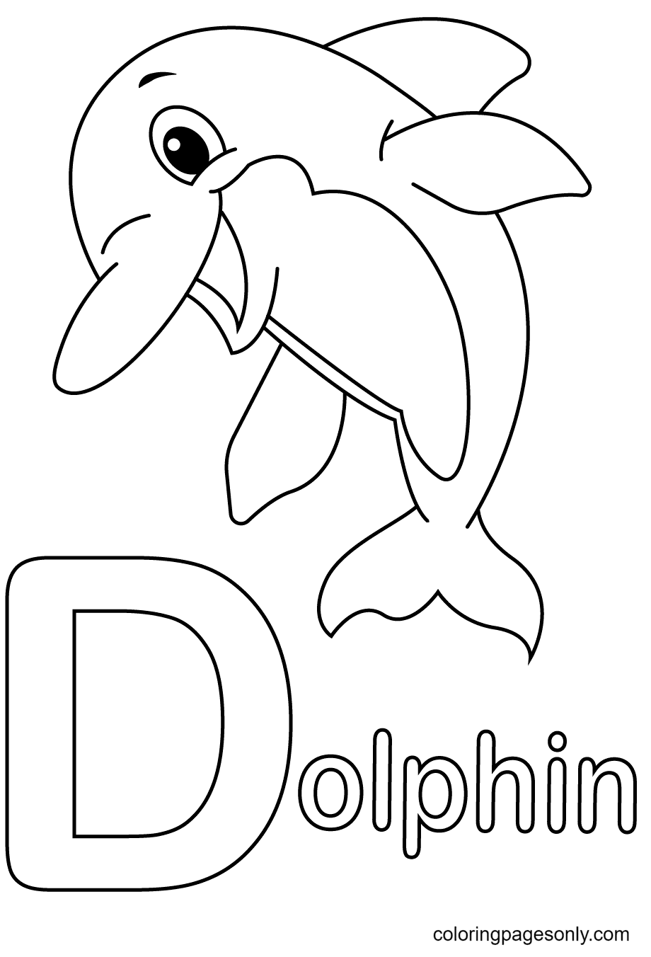 Buchstabe D steht für Delphin aus Buchstabe D