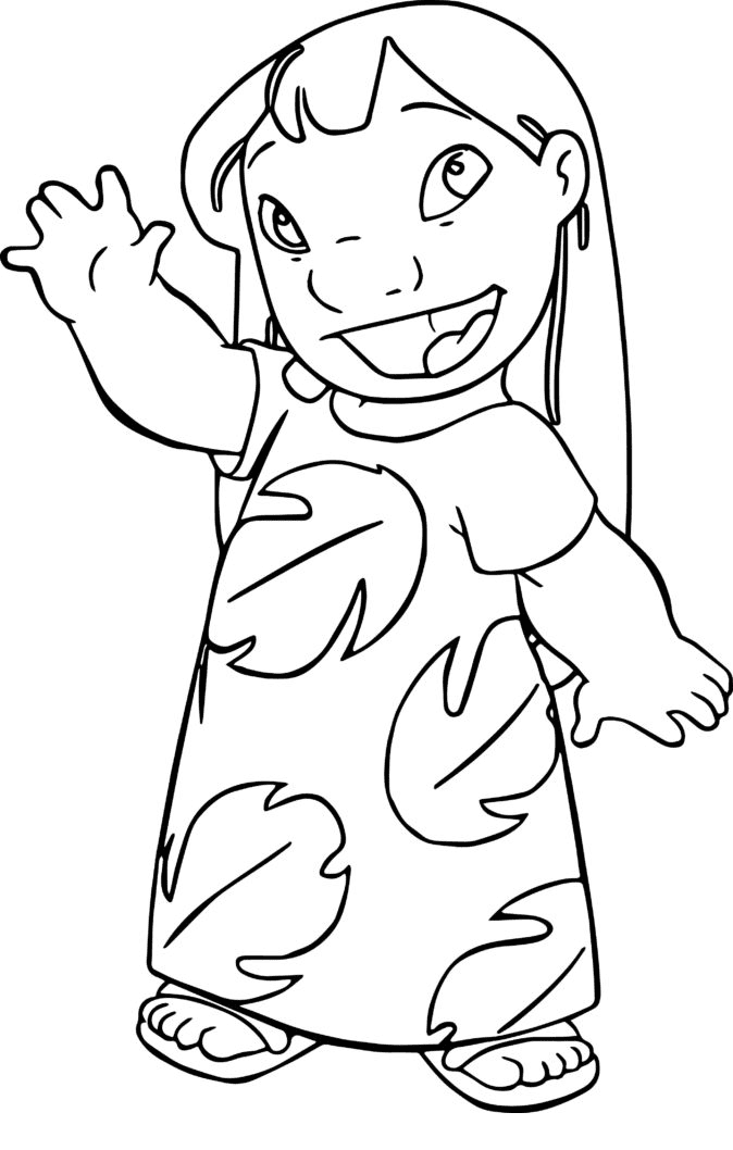 Lilo Say Hi Coloring Pages