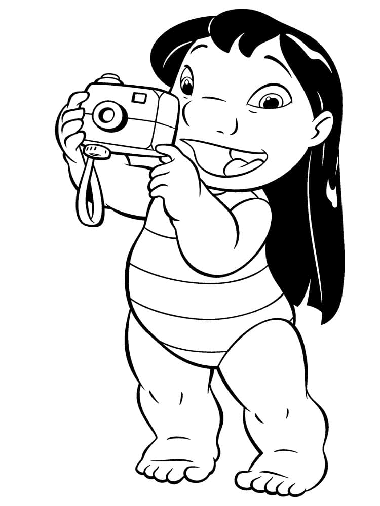 Lilo with a Camera Coloring Page