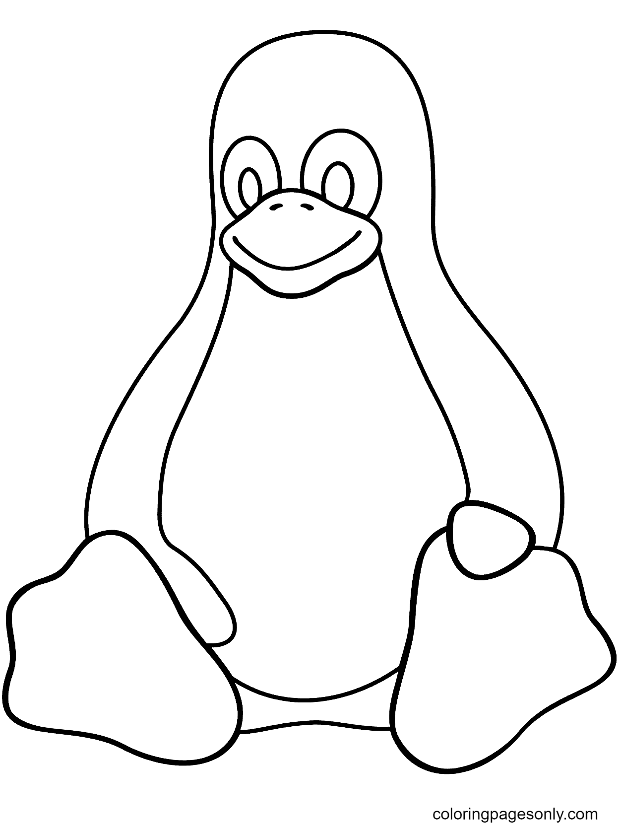 Linux Tux Penguin Coloring Pages