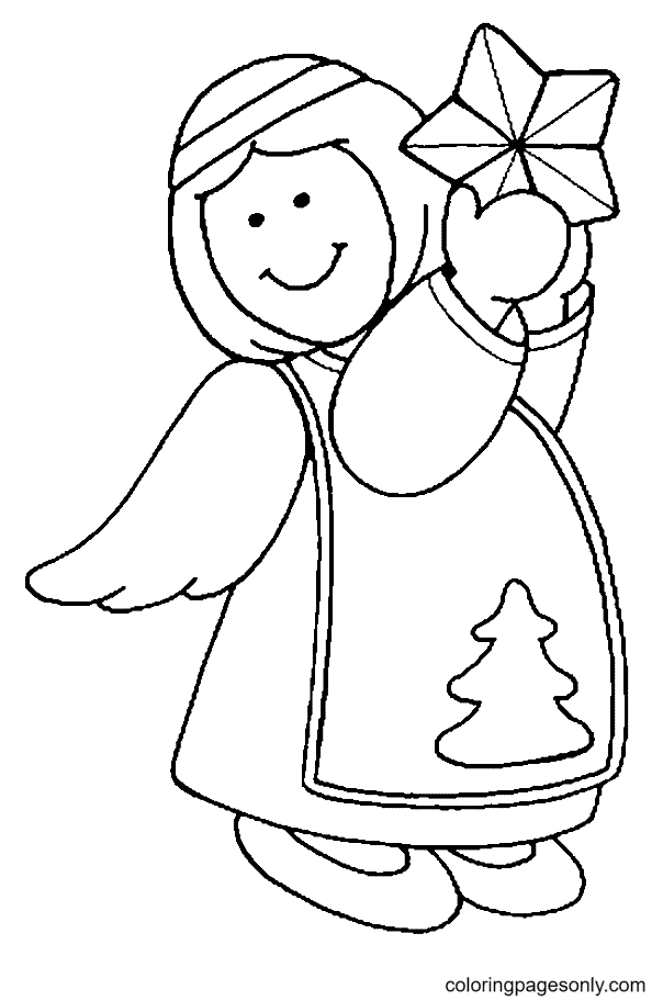 Angel Coloring Pages For Christmas
