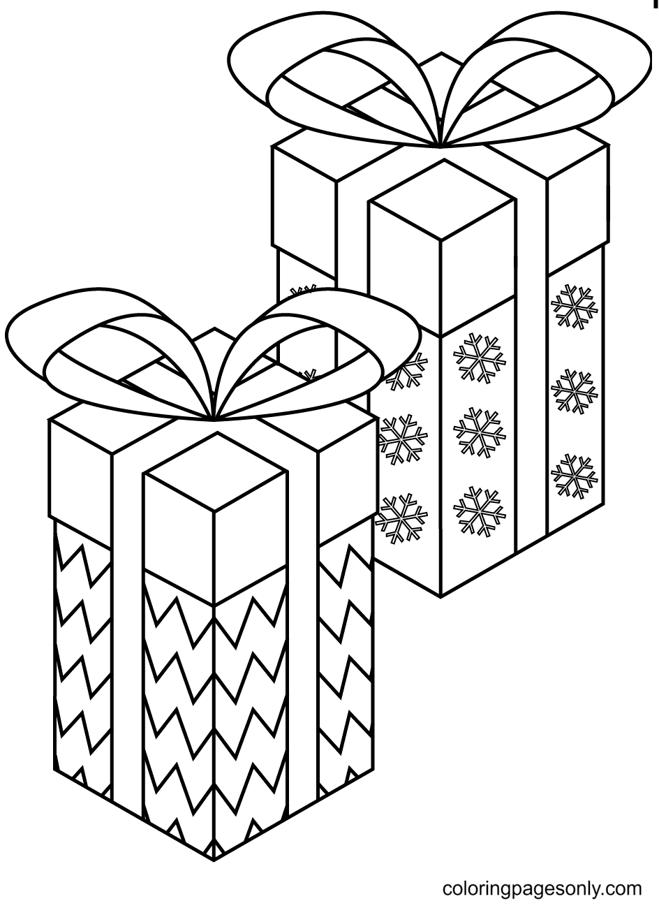 Lovely Christmas Gifts Coloring Pages
