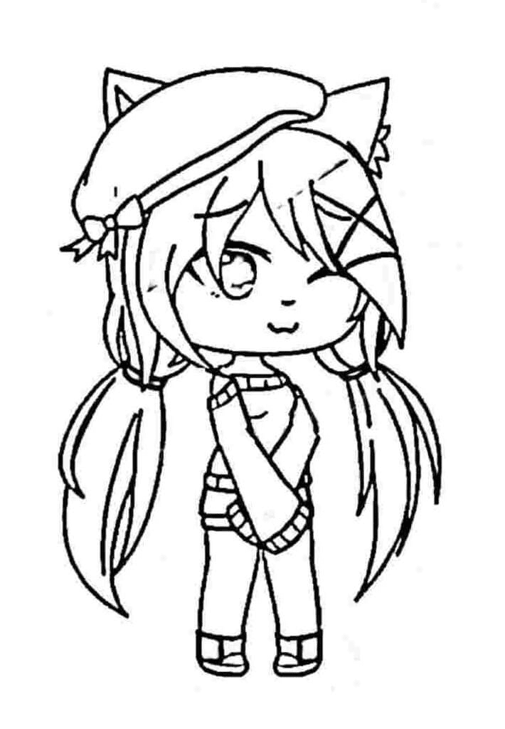 Lovely Girl Gacha Life Coloring Page