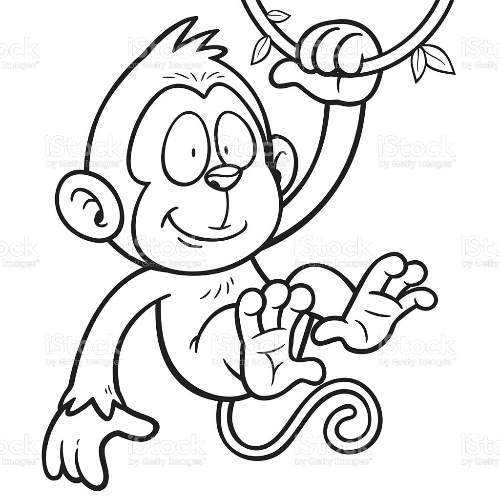 Lovely Monkey Coloring Pages