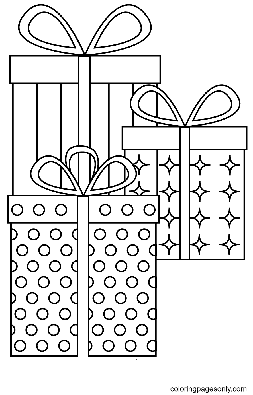 Lovely Xmas Gift Box Coloring Pages