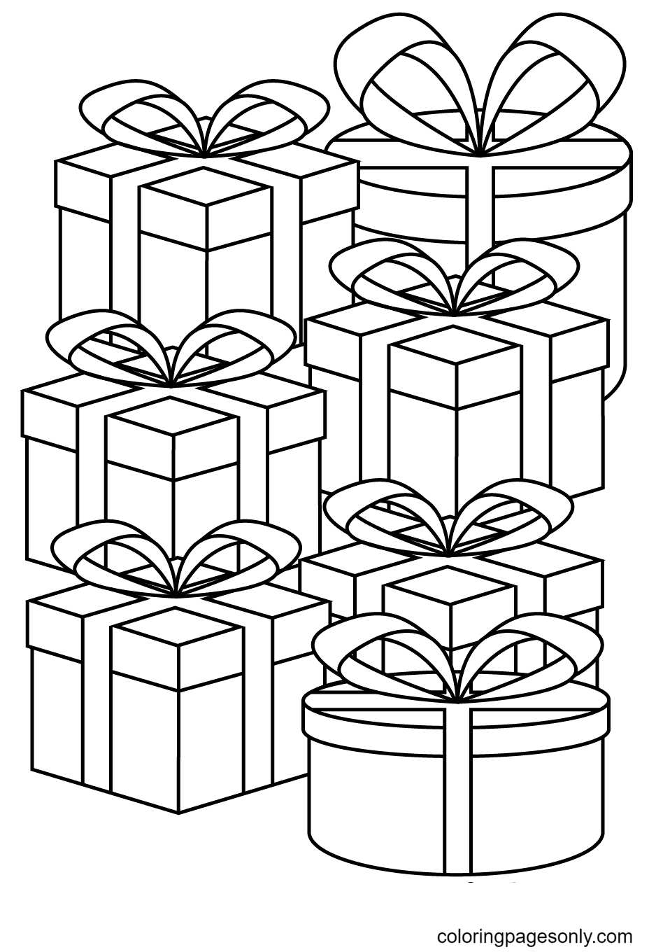 Lovely Xmas Gifts Coloring Pages