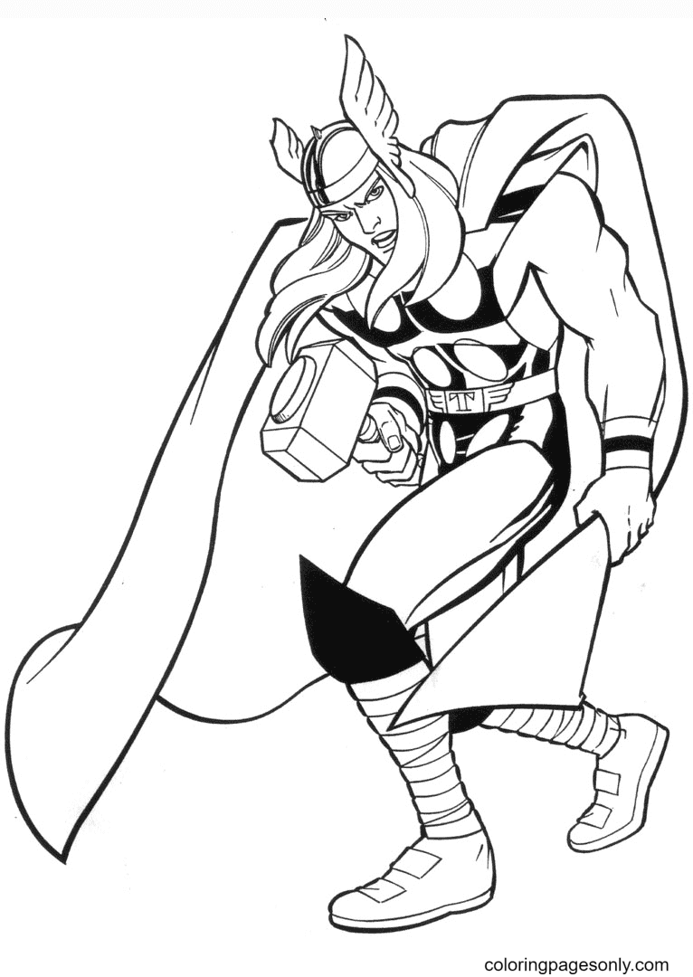 Marvel Thor Coloring Page