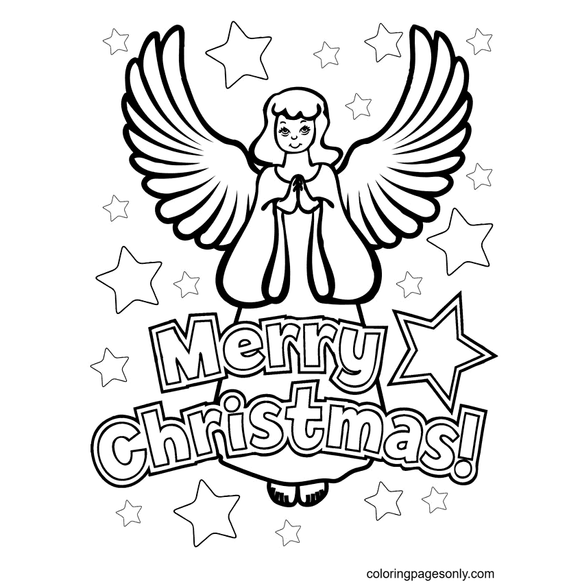 Merry Christmas Angel Coloring Pages