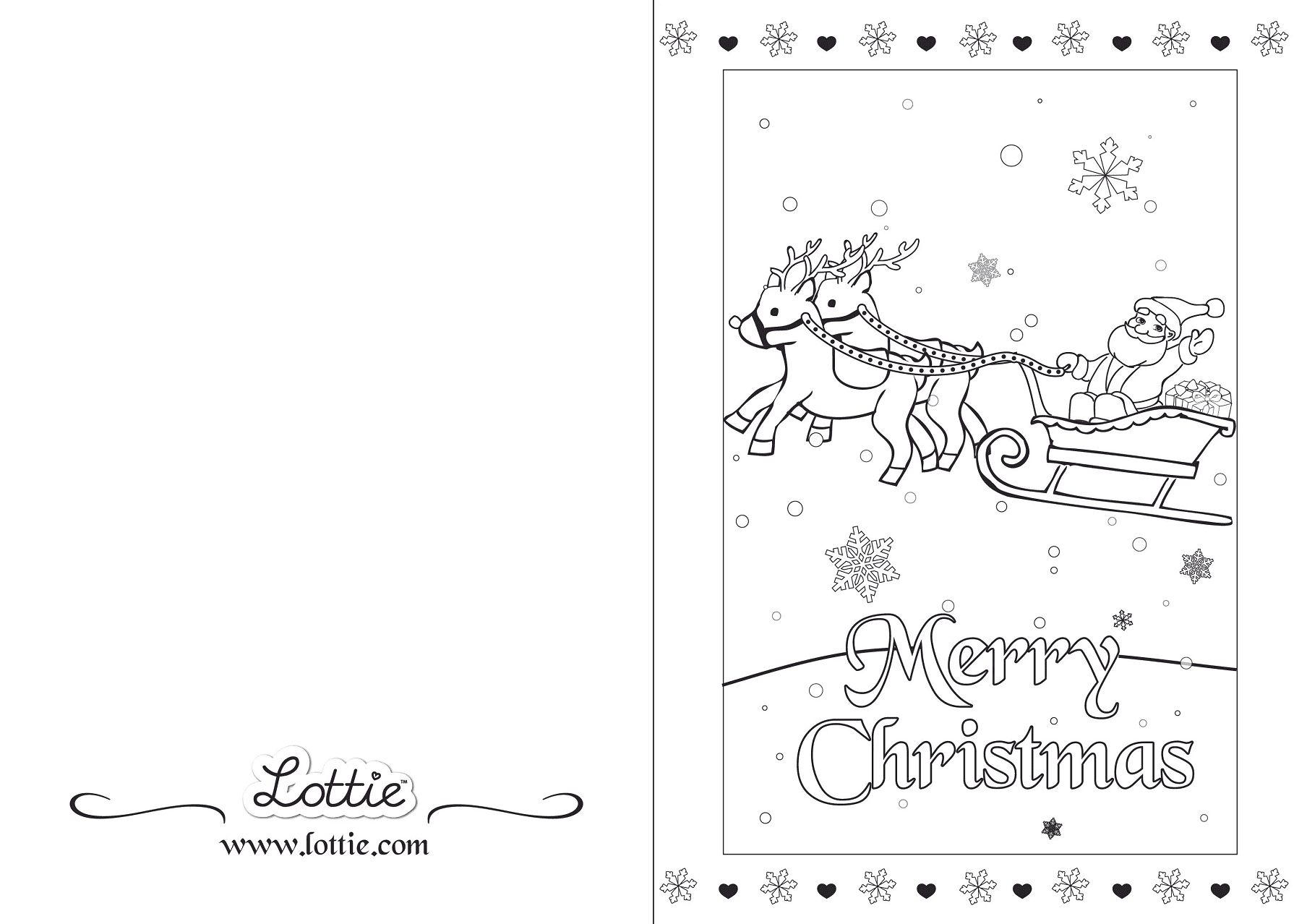 Merry Christmas Card To Print Coloring Page