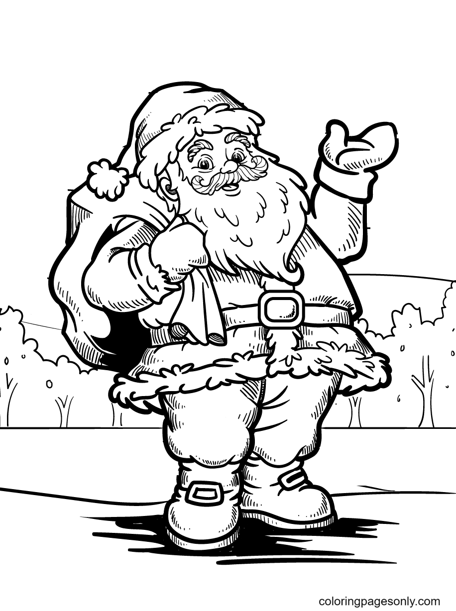 Merry Santa Coloring Pages