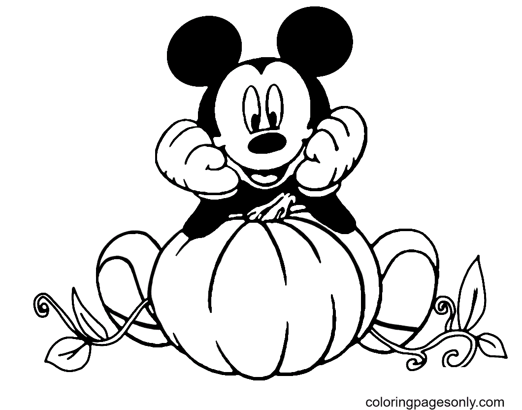 Mickey Mouse und ein Kürbis von Mickey Mouse