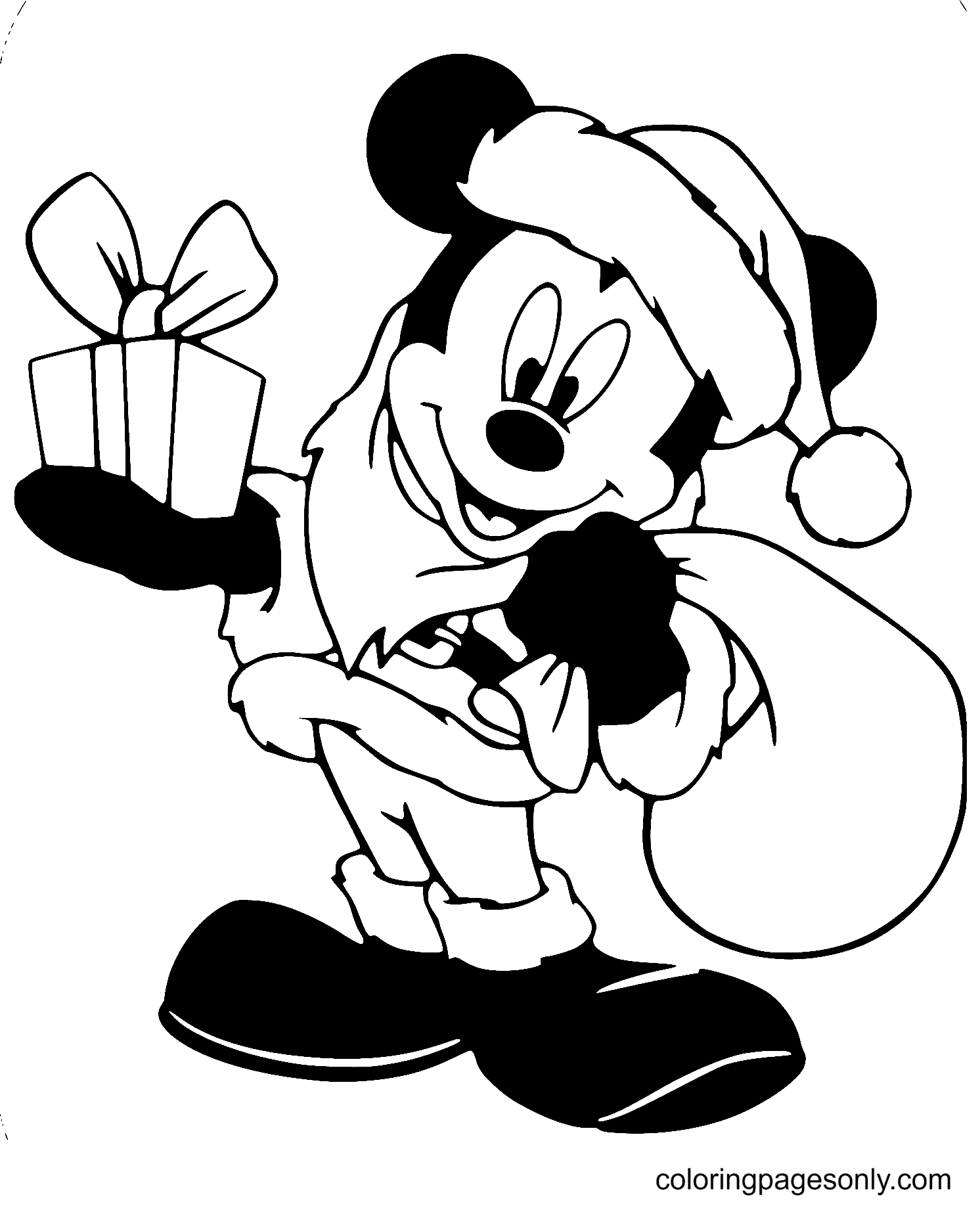 米老鼠扮演迪士尼圣诞节的圣诞老人