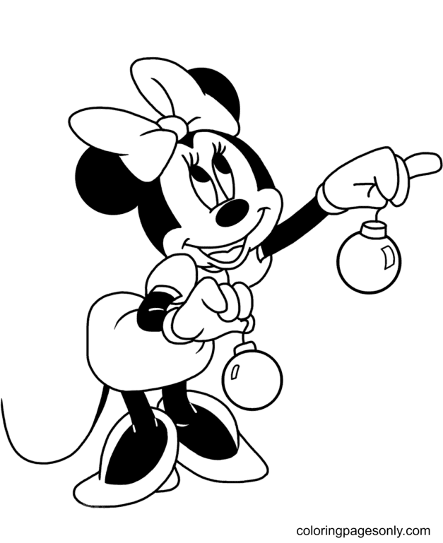 Minnie Mouse mit Weihnachtsschmuck von Disney Christmas