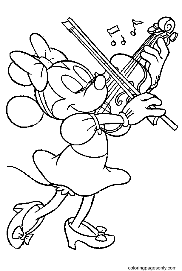 Минни Маус играет на скрипке из мультфильма «Минни Маус»