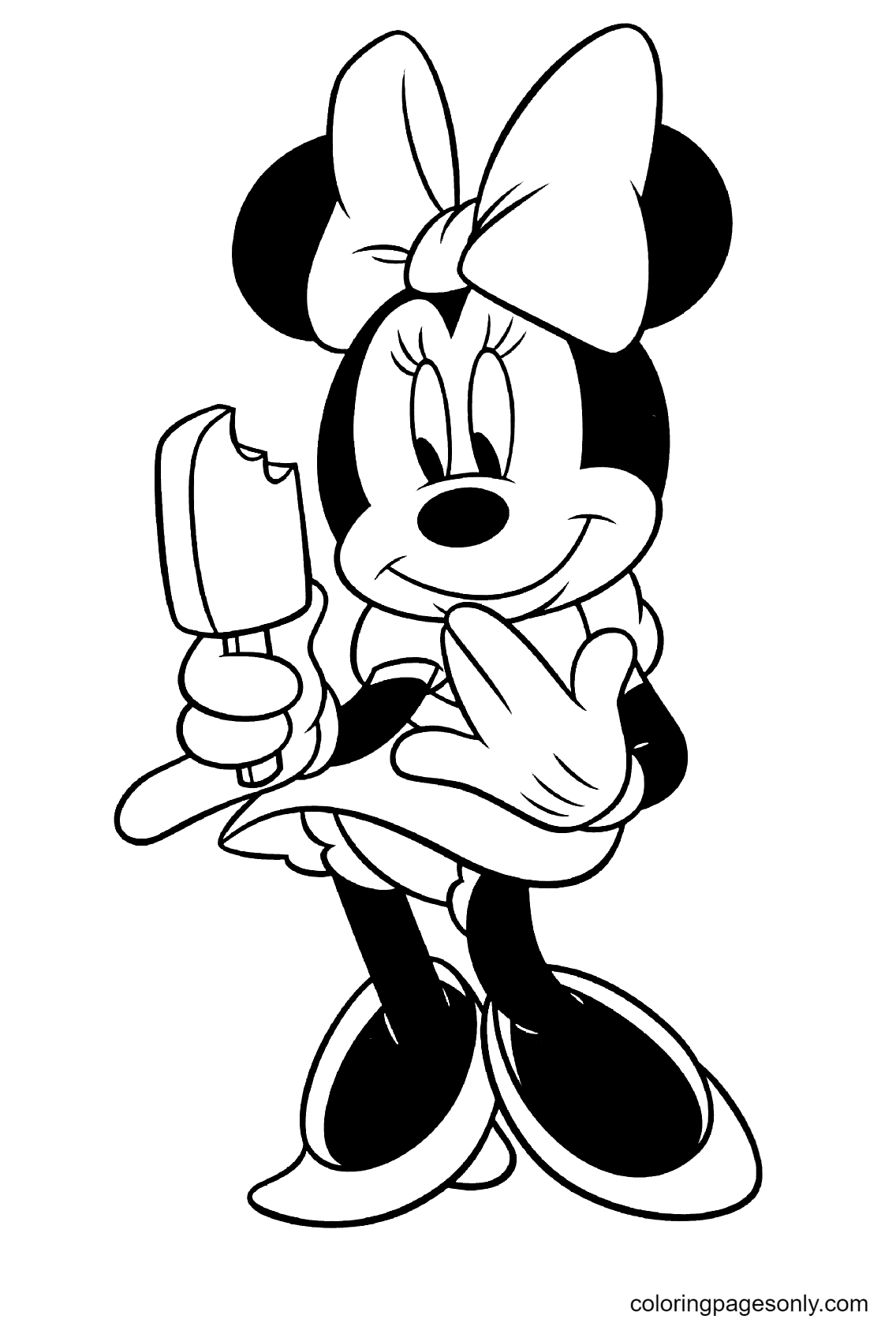 Minnie con helado de Minnie Mouse