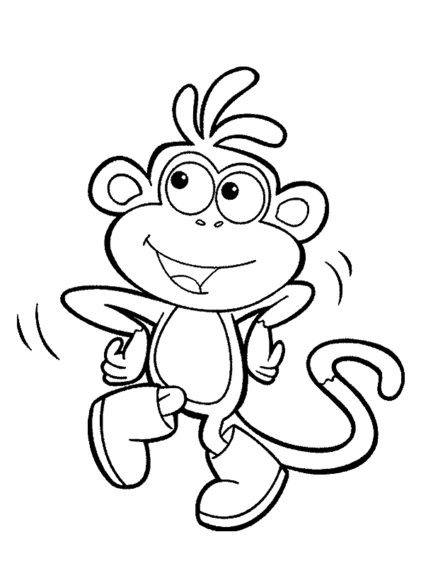 Monkey Wearing Boots Coloring Page
