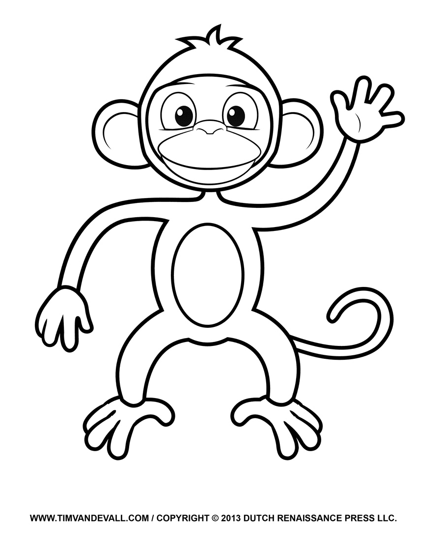 Monkey Coloring Pages.