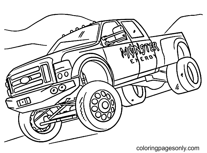 Pagina da colorare di Monster Energy Truck
