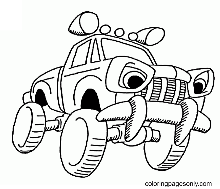 Monster Truck Angry Coloring Page
