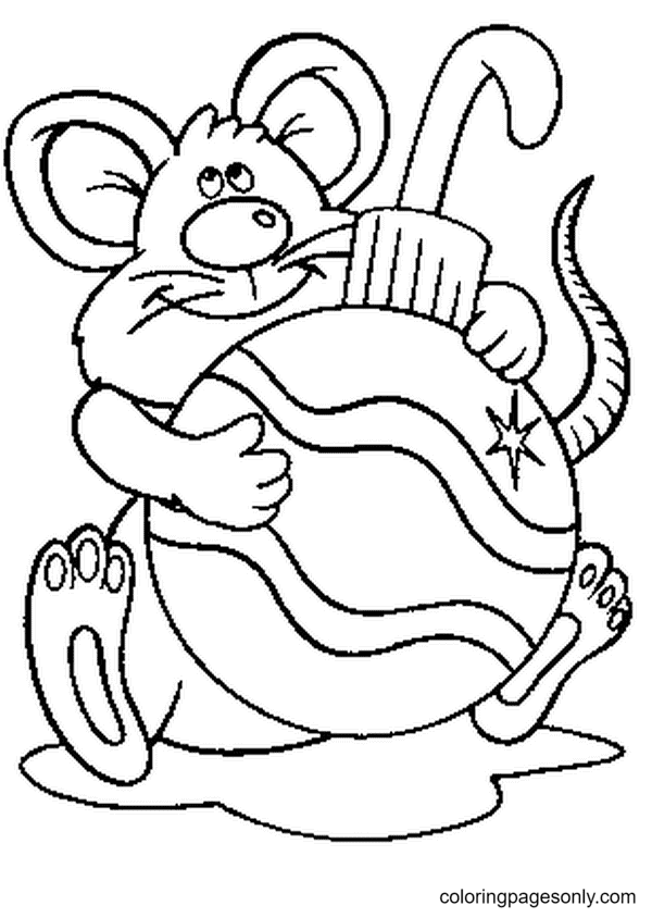 Mouse Christmas Coloring Page