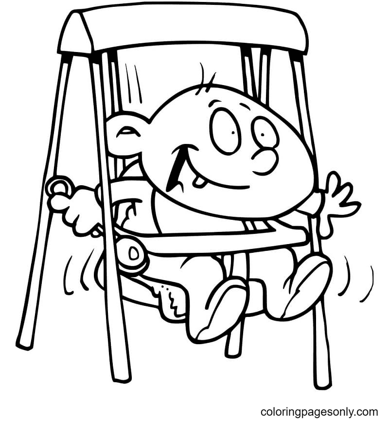 Naughty Baby Boy Coloring Page