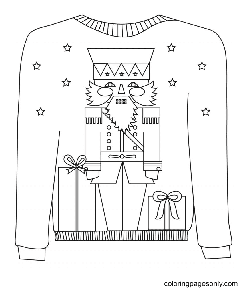 Nutcracker Sweater Coloring Page