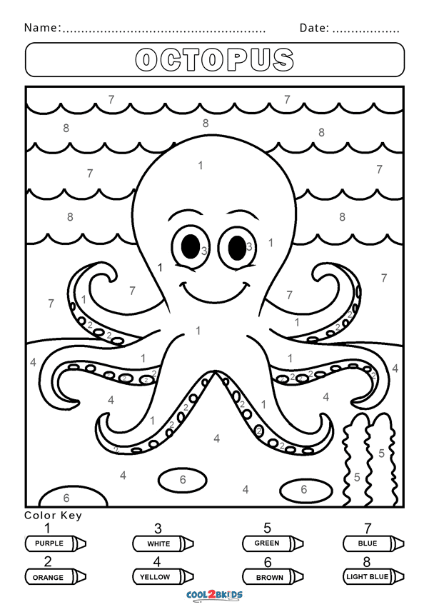 Octopus Kleur op nummer van Kleur op nummer