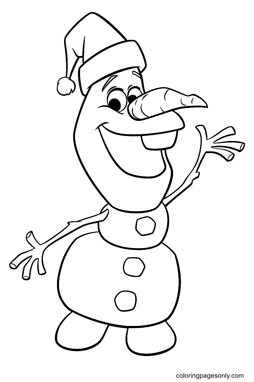 Pagina da colorare di Natale di Olaf