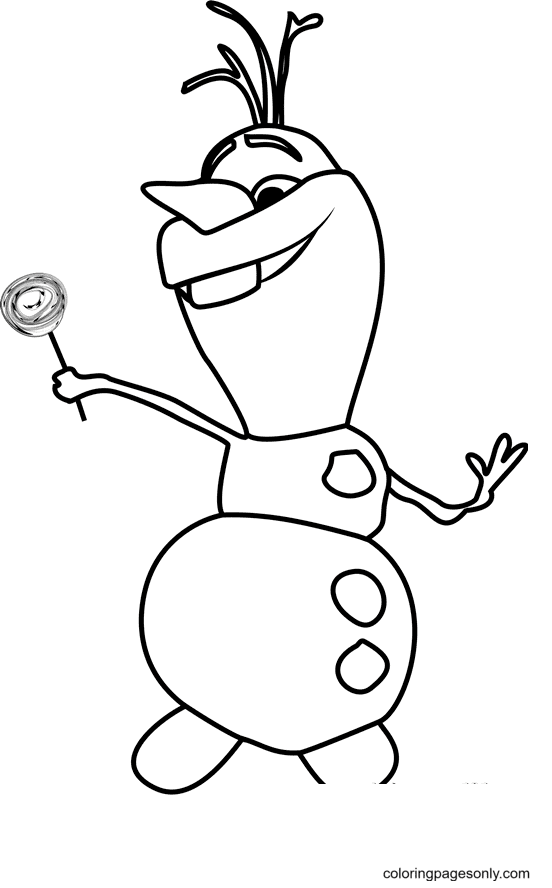 Olaf Dancing Coloring Page