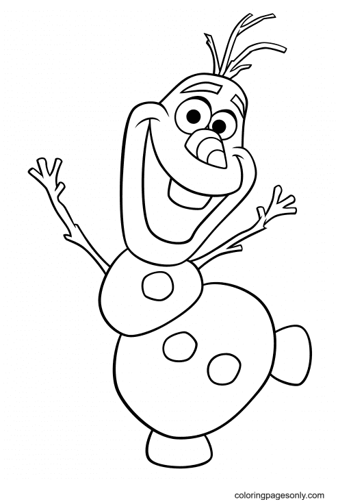 Página para colorir Olaf Frozen