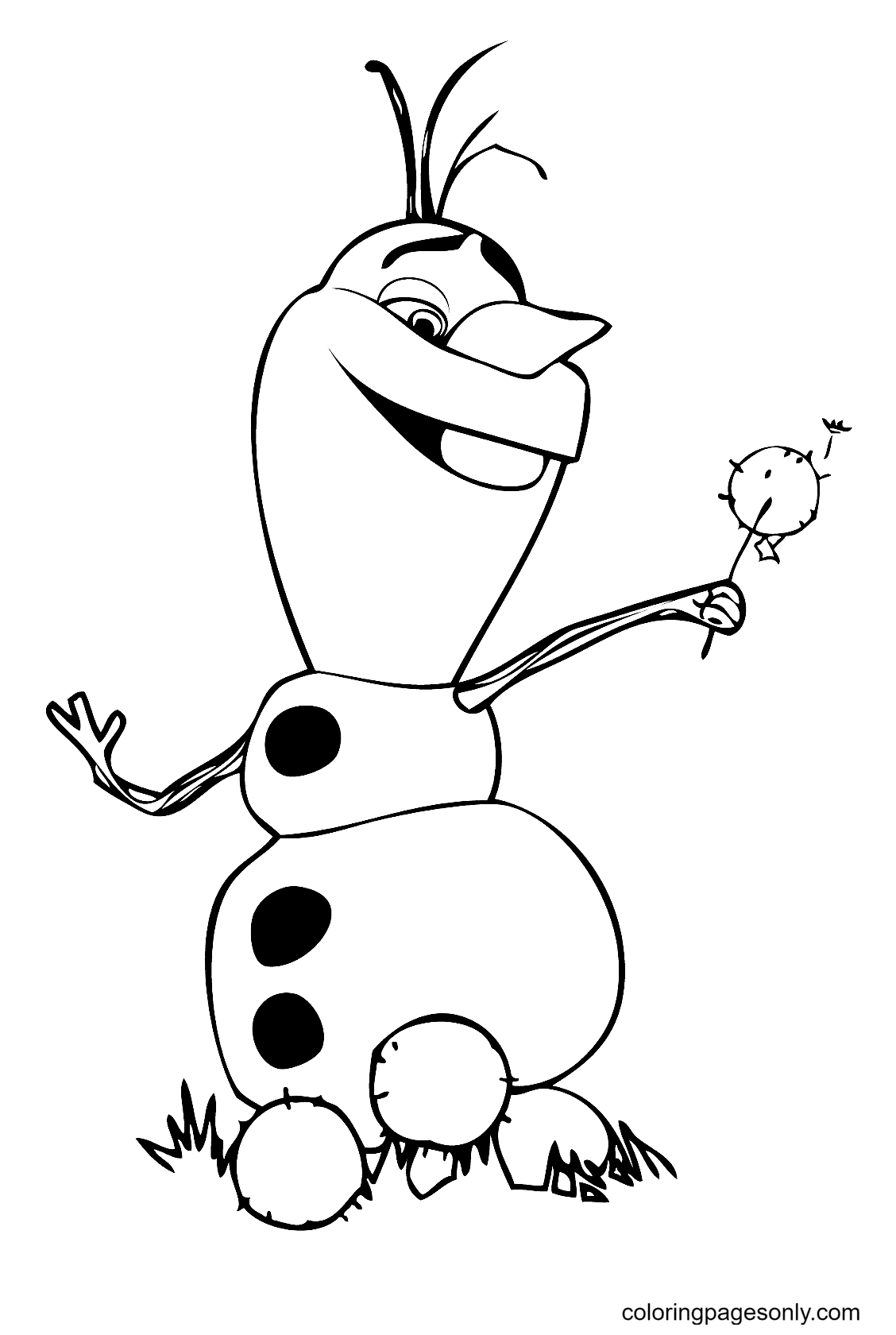 Снеговик раскраска Олоф