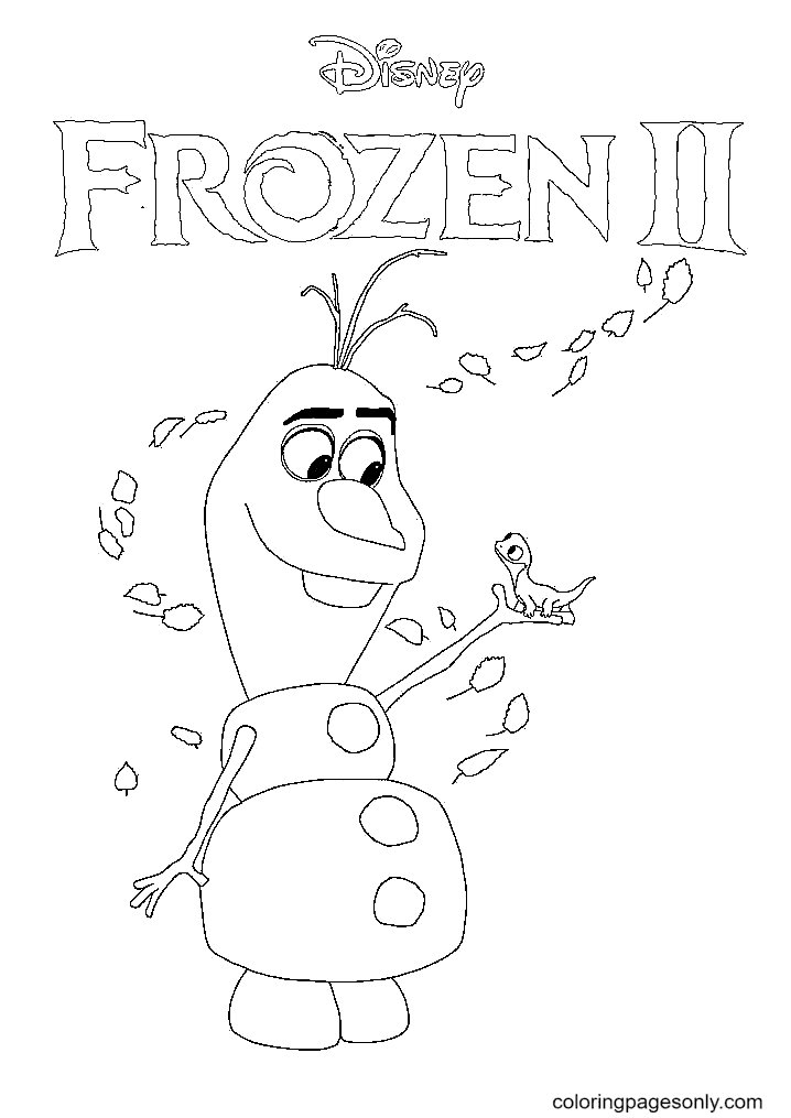 Olaf and Bruni Frozen II Coloring Page