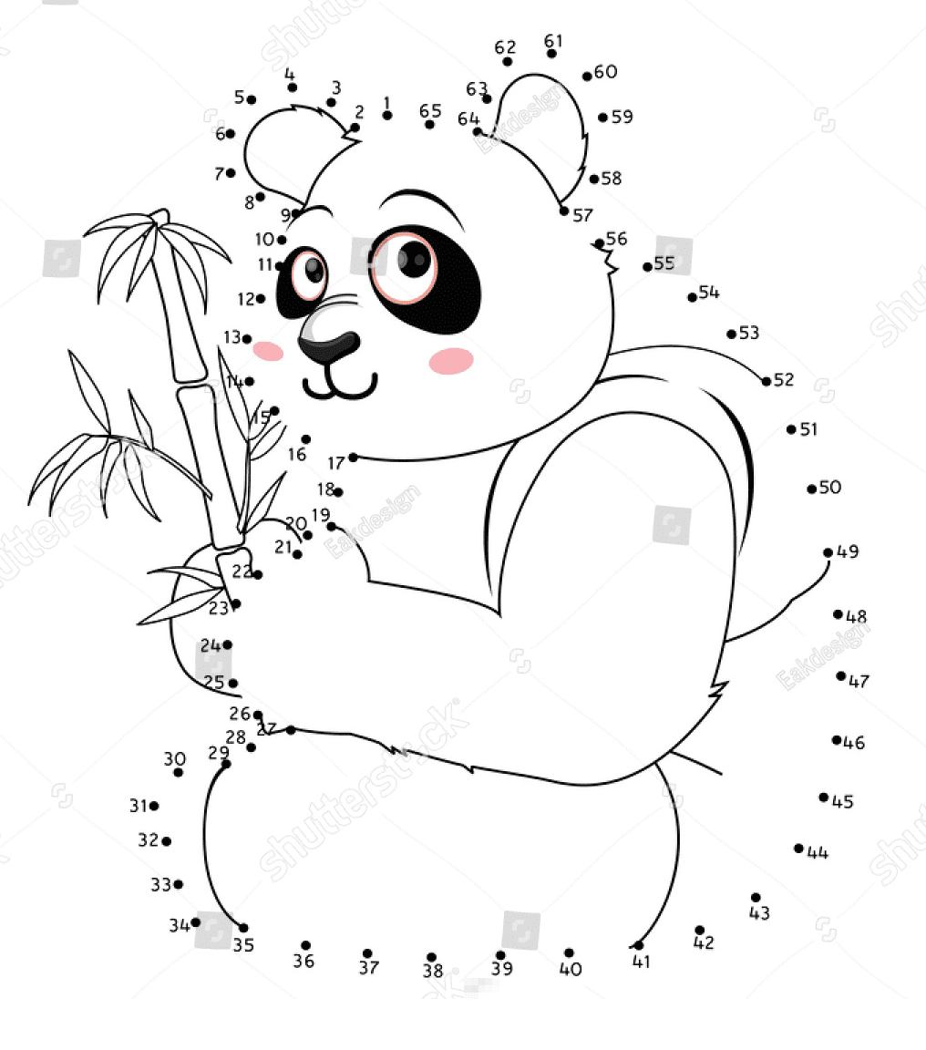 Panda Connect The Dot Coloring Pages