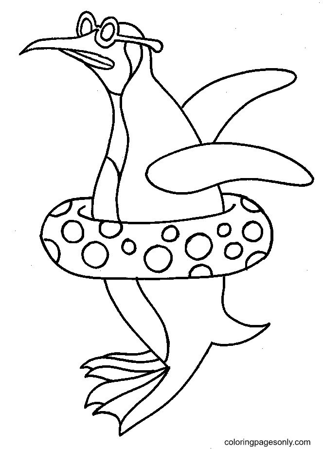 Penguins Go Swimming Coloring Pages