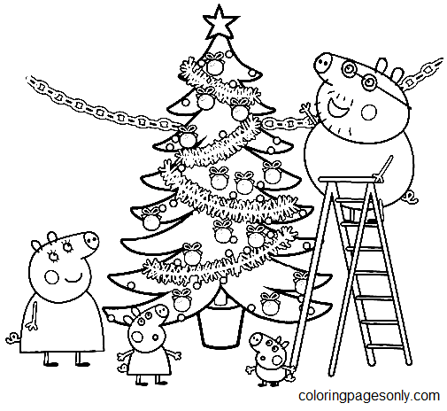 Peppa Pig Coloriage Sapin De Noel