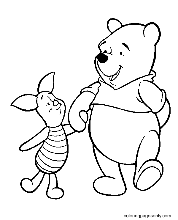 Piglet and Pooh Coloring Page