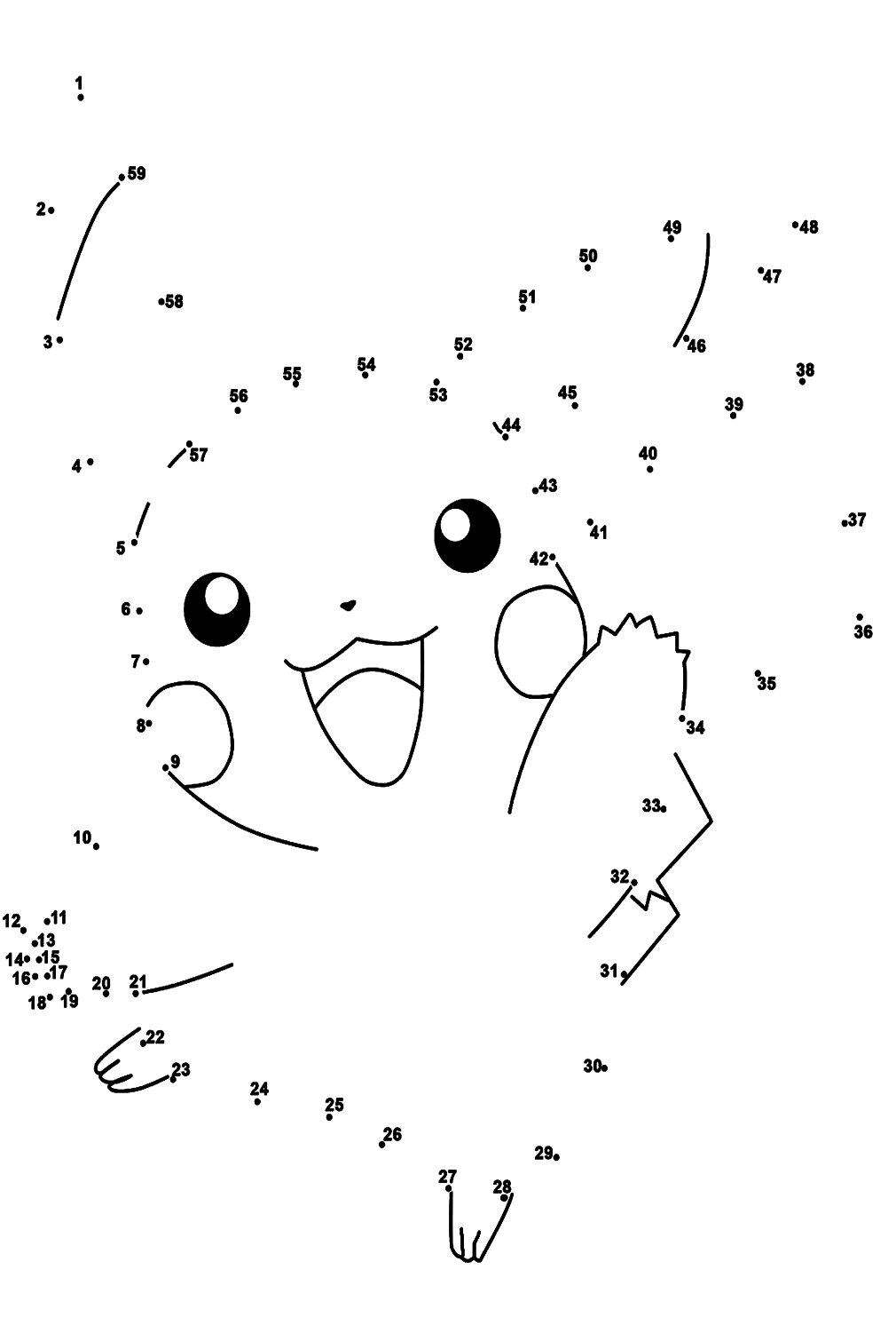 Pikachu Dot To Dots Coloring Pages