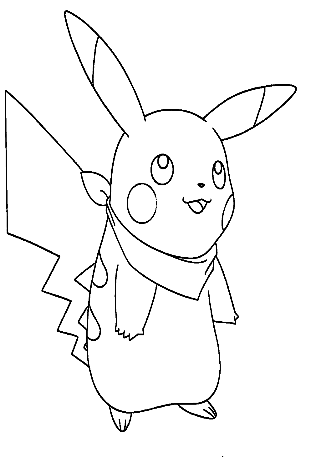 Pikachu Wearing A Scarf Coloring Pages
