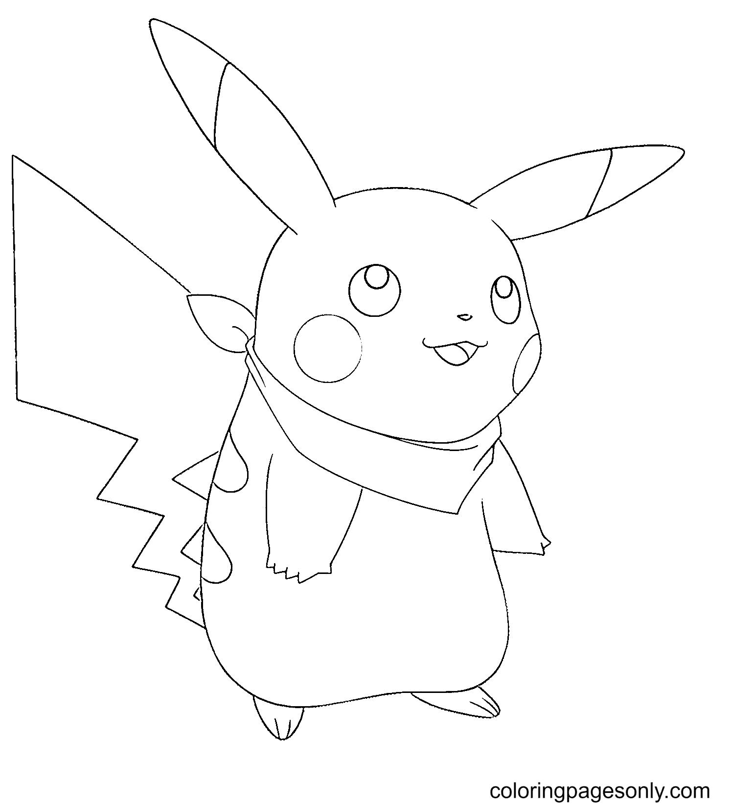 Pikachu trägt einen Schal von Pikachu