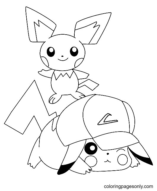 Pikachu With Hat Coloring Pages Pikachu Coloring Pages Coloring Pages For Kids And Adults