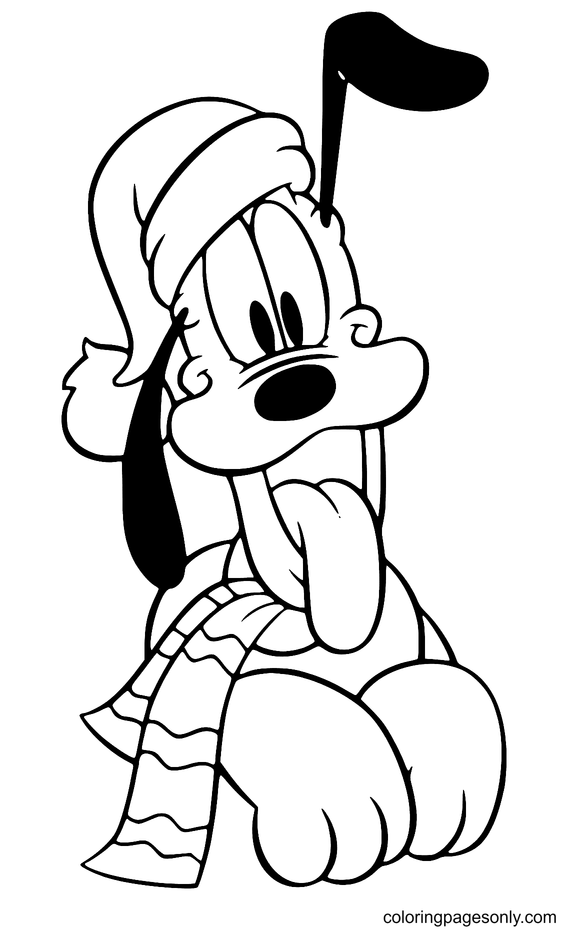 Pluton portant un chapeau de Noël de Disney Christmas
