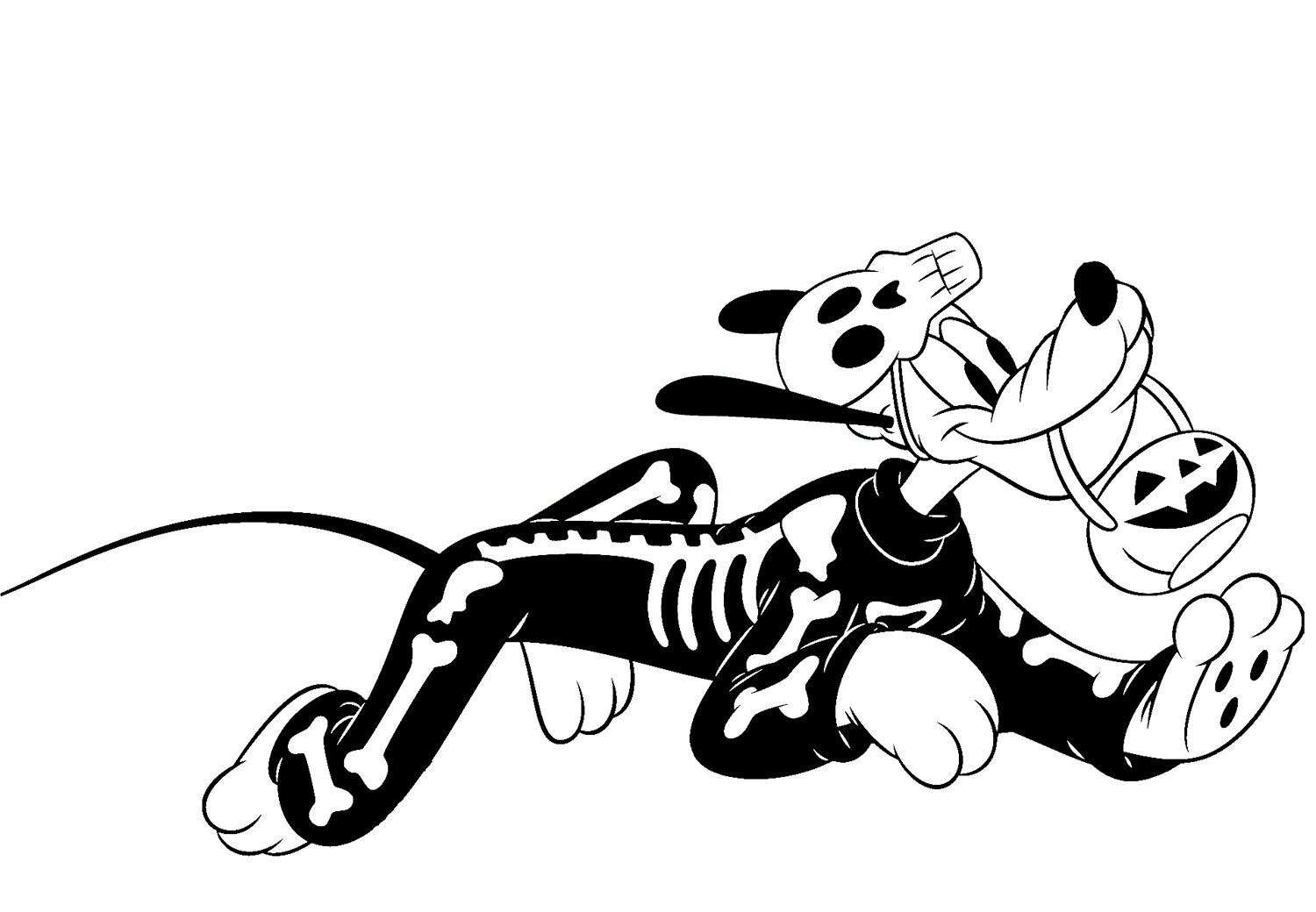 Pluto As A Skeleton Coloring Pages