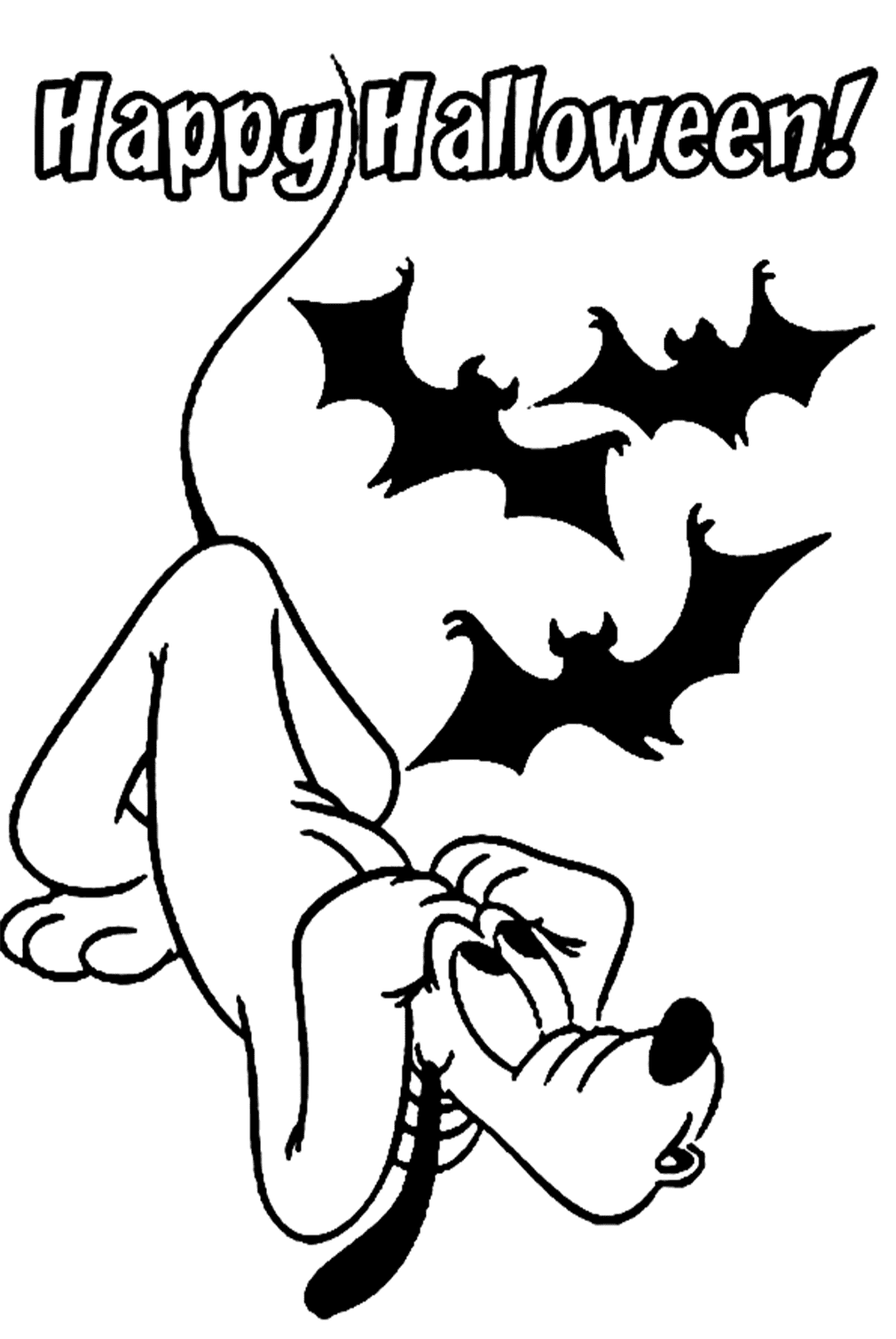 Pluto With Bats Coloring Pages