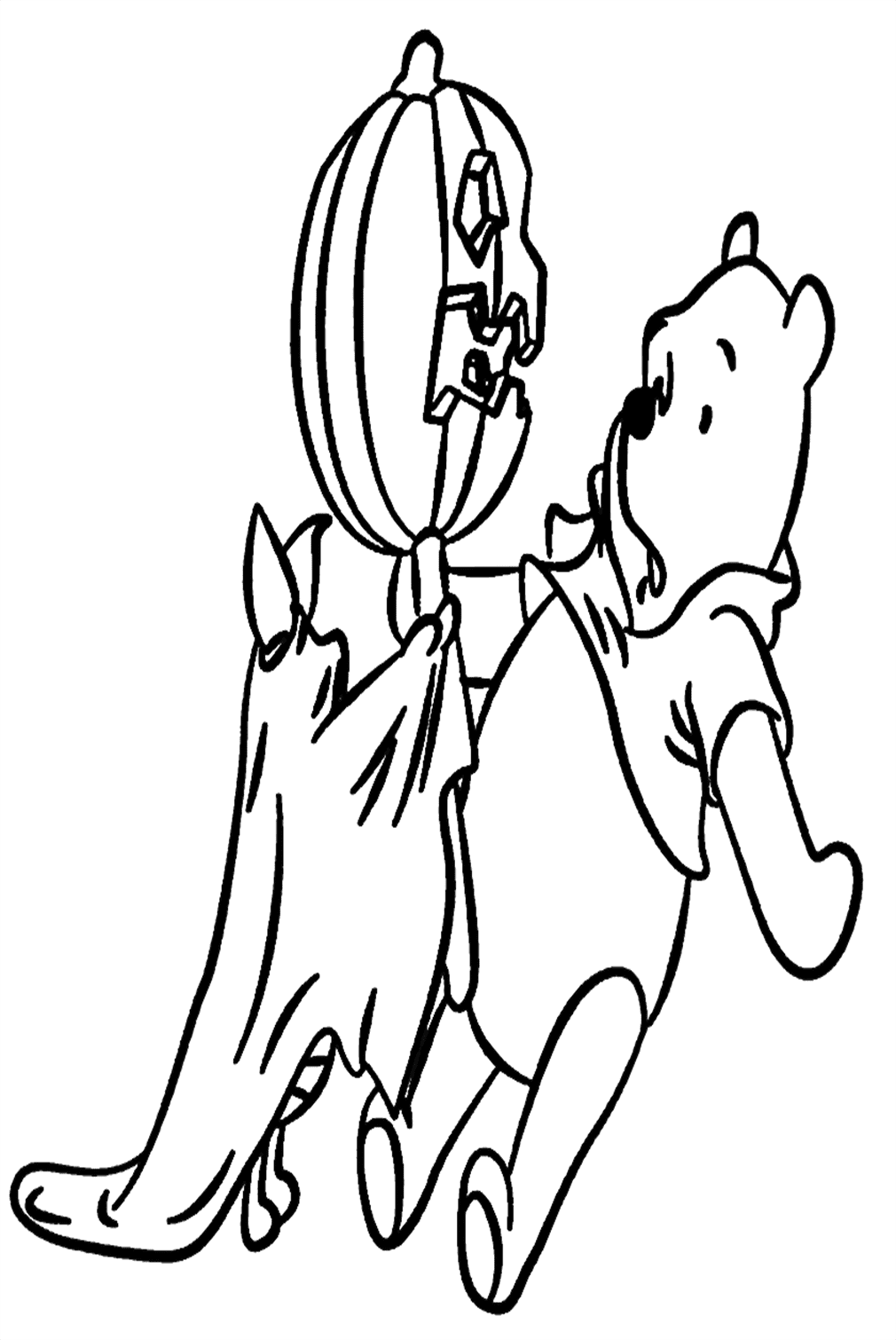 Pooh And Piglet Halloween Coloring Pages