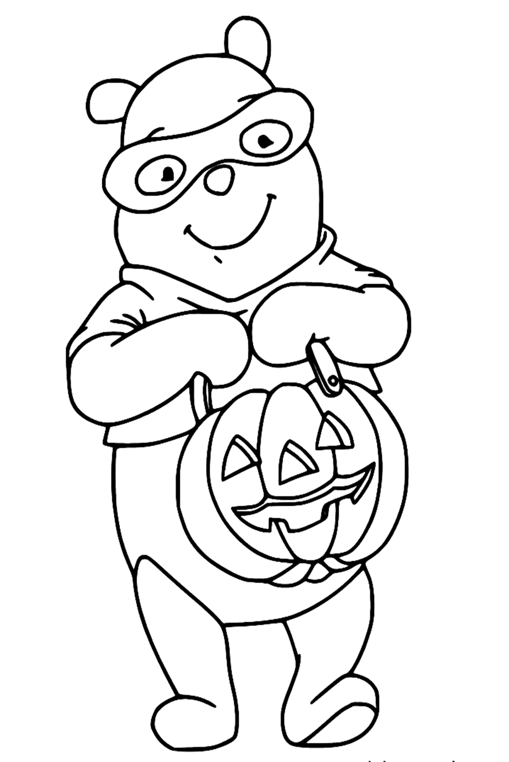 Pooh And Pumpkin Bag Coloring Pages